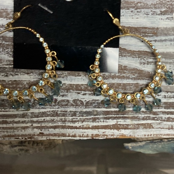 CATHERINE POPESCO La Vie Parisienne Gold Hoop Beaded Crystal Earrings - Picture 5 of 9